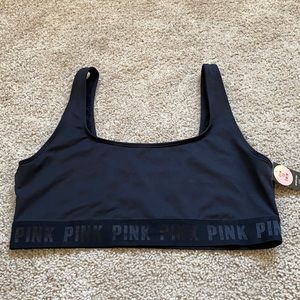 black sports bra/ swimsuit top